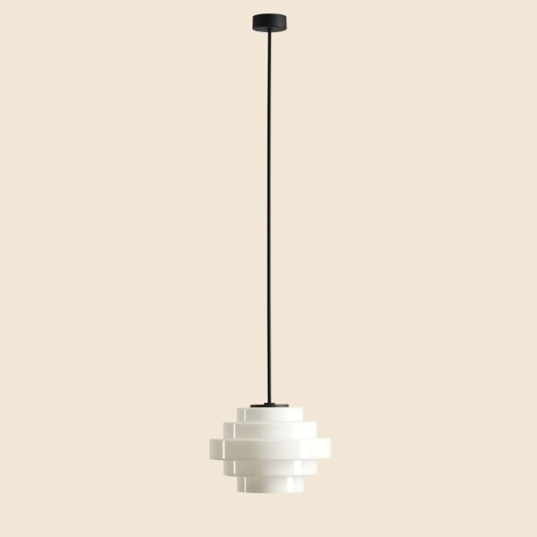 Pendelleuchte Glas Weiß B:22 cm E27 elegant blendarm