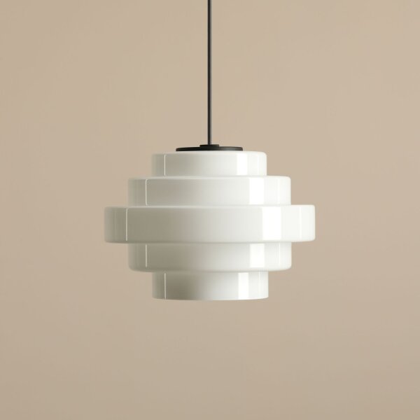 Pendelleuchte Glas Weiß B:22 cm E27 elegant blendarm