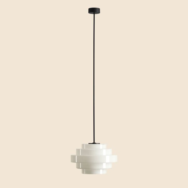 Pendelleuchte Glas Weiß B:28 cm E27 blendarm stilvoll