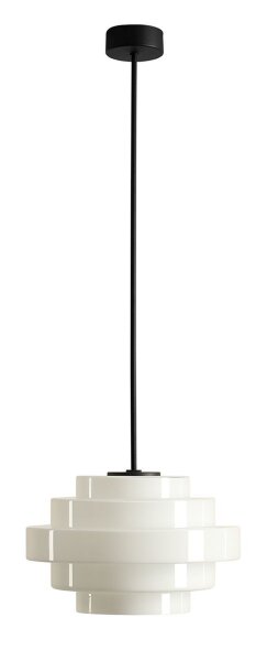 Pendelleuchte Glas Weiß B:28 cm E27 elegant stilvoll