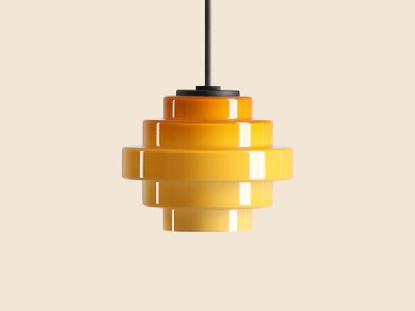 Pendelleuchte Glas Honig B:14 cm G9 dekorativ elegant