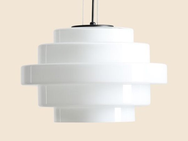 Hängelampe Glas Weiß rund Ø36 cm E27 stilvoll elegant