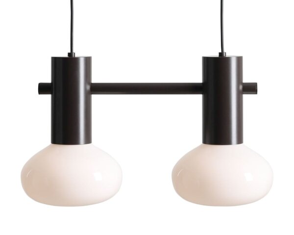 Pendelleuchte Glas Metall Mokka L:46 cm E14 blendarm
