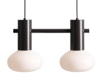Pendelleuchte Glas Metall Mokka L:46 cm E14 blendarm
