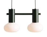 Pendelleuchte Metall Glas Grün L:46 cm E14 2-flammig