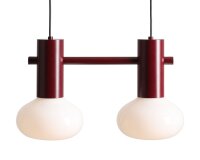 Hängelampe Glas Metall Rot 46 cm E14 2-flammig stilvoll