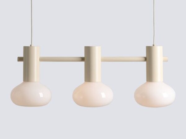 Pendelleuchte Metall Glas Creme L:75 cm E14 elegant