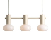 Pendelleuchte Metall Glas Creme L:75 cm E14 elegant