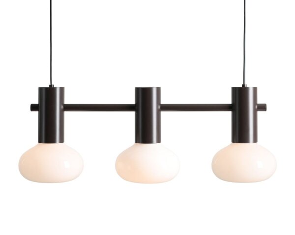 Hängelampe Glas Metall Mokka L:75 cm E14 3-flammig