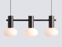 Hängelampe Glas Metall Mokka L:75 cm E14 3-flammig