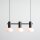 Hängelampe Glas Metall Mokka L:75 cm E14 3-flammig