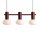 Pendelleuchte Metall Glas Rot L:75 cm E14 wohnlich