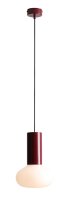 Pendelleuchte Glas Metall Rot Ø19 cm rund E14...