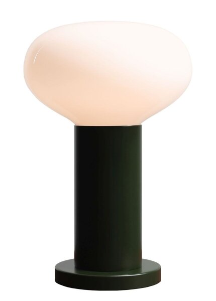 Tischlampe Glas Metall Grün klein H:29 cm E14 blendarm