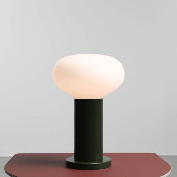 Tischlampe Glas Metall Grün klein H:29 cm E14 blendarm