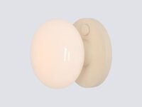 Wandleuchte Glas Metall Creme L:19 cm E14 Schalter