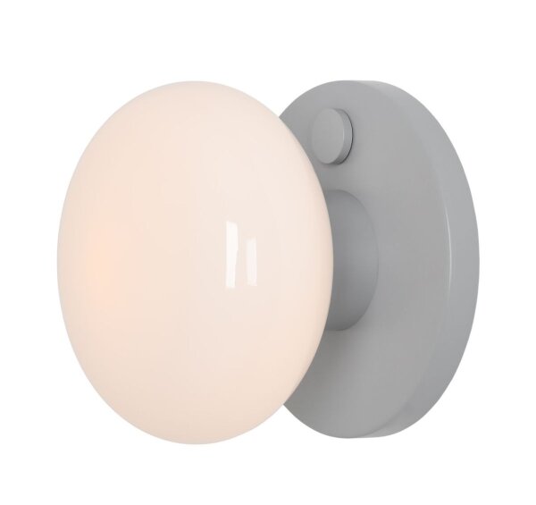 Wandleuchte Glas Metall Grau L:19 cm E14 Schalter