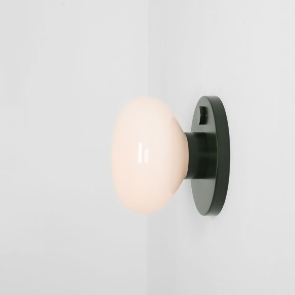 Wandlampe Glas Metall Grün L:19 cm E14 Schalter elegant