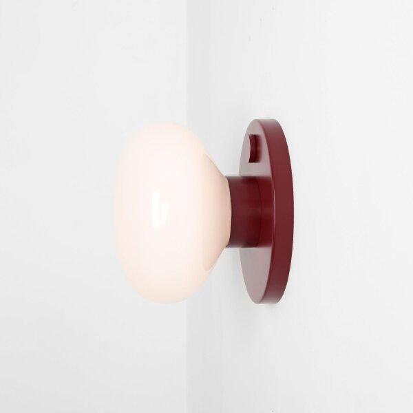 Wandlampe Glas Metall Rot L:19 cm E14 Schalter stilvoll
