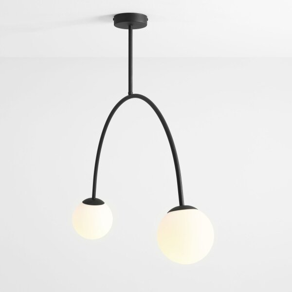 Deckenleuchte Glas Metall L:84 cm E14 elegant stilvoll