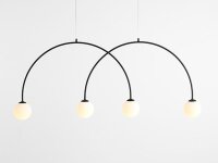 Pendelleuchte Metall Glas Schwarz 149 cm E14 4-flammig