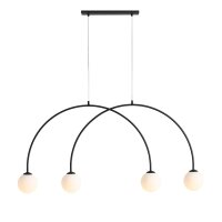 Hängelampe Glas Metall Schwarz L:129 cm E14 blendarm