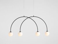 Hängelampe Glas Metall Schwarz L:129 cm E14 blendarm