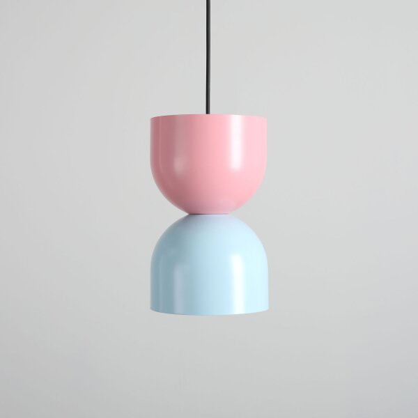 Pendelleuchte Metall Blau Pink rund B:15 cm E27 elegant