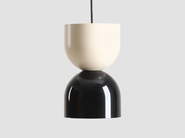 Hängelampe Metall Creme Schwarz B:15 cm E27 stilvoll