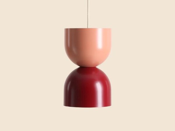 Hängelampe Metall Koralle Rot B:15 cm rund E27 elegant
