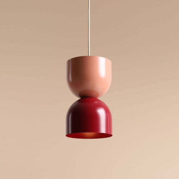 Hängelampe Metall Koralle Rot B:15 cm rund E27 elegant