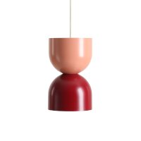 Hängelampe Metall Koralle Rot B:15 cm rund E27 elegant