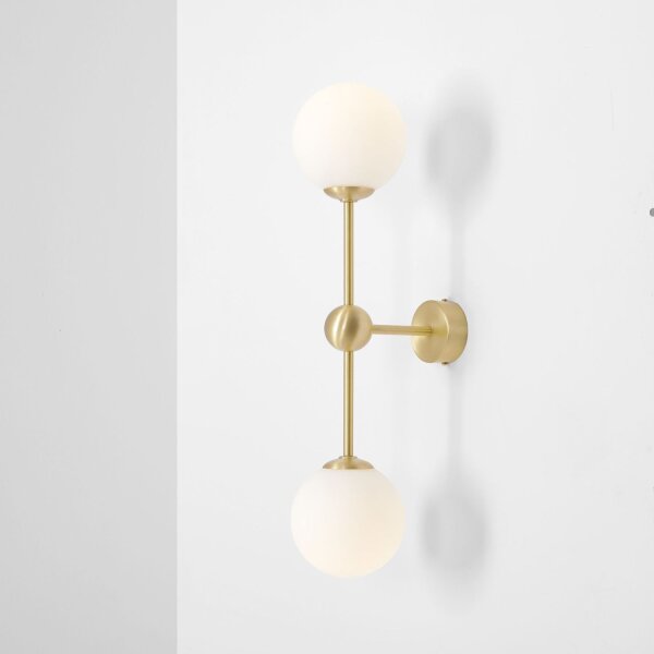 Wandlampe Glas Metall Messing H:59 cm E14 elegant