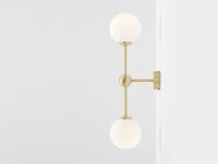 Wandlampe Glas Metall Messing H:59 cm E14 elegant