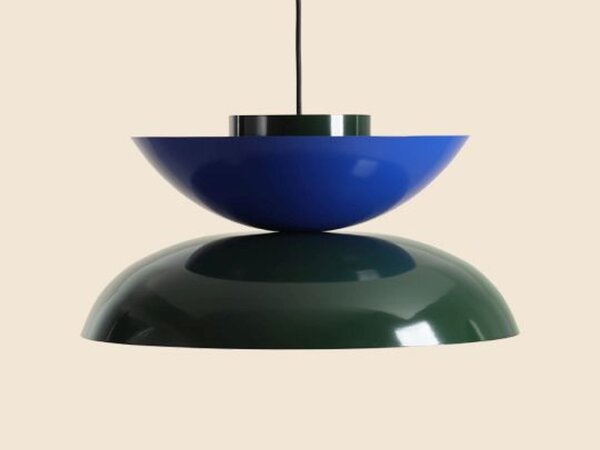 Pendelleuchte Metall Grün Blau B:47 cm E27 elegant