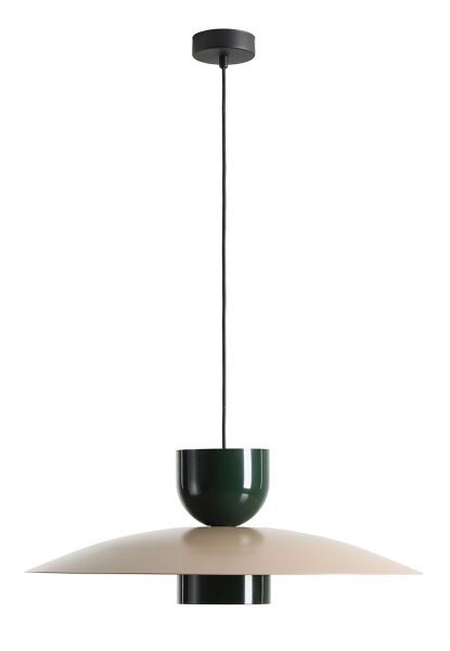 Hängelampe Metall Grün Beige rund Ø65 cm E27 elegant