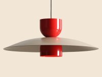 Pendelleuchte Metall Rot Beige B:65 cm E27 stilvoll