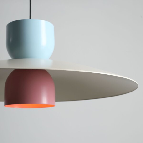 Pendelleuchte Metall Blau Creme Pink Ø65 cm E27 elegant