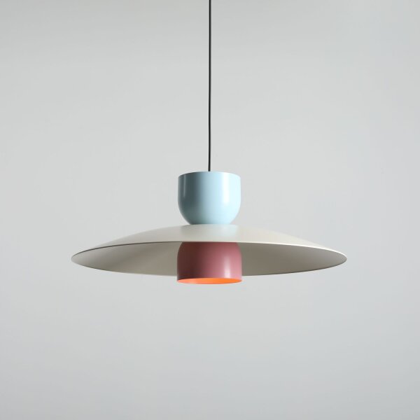 Pendelleuchte Metall Blau Creme Pink Ø65 cm E27 elegant