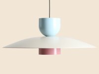 Pendelleuchte Metall Blau Creme Pink Ø65 cm E27...