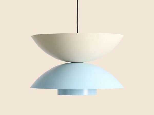 Pendelleuchte Metall Blau Creme B:37 cm E27 stilvoll