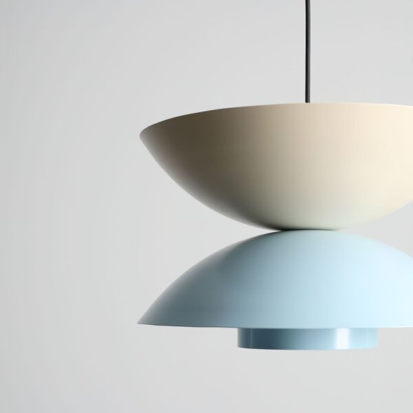 Pendelleuchte Metall Blau Creme B:37 cm E27 stilvoll