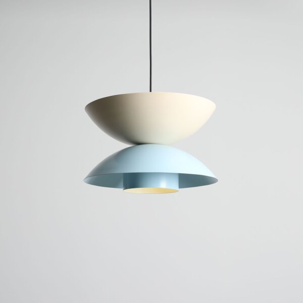 Pendelleuchte Metall Blau Creme B:37 cm E27 stilvoll