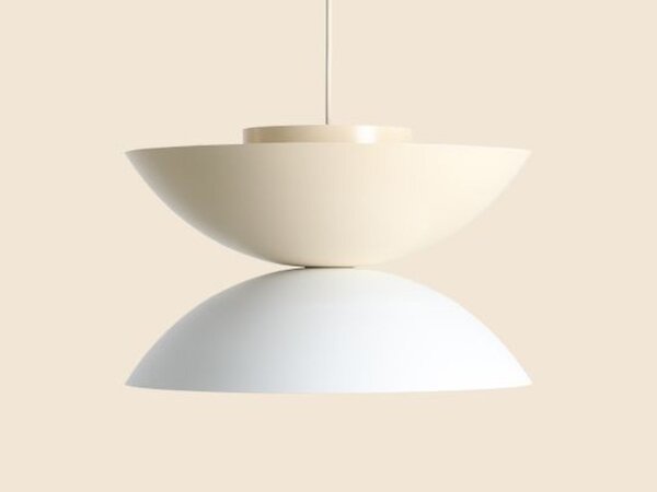 Hängelampe Metall Weiß Creme B:37 cm rund E27 elegant