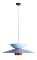 Pendelleuchte Metall Blau Rot rund &Oslash;65 cm E27...