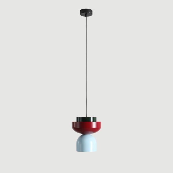 Pendelleuchte Metall Rot Grün Blau B:23 cm E27 stilvoll
