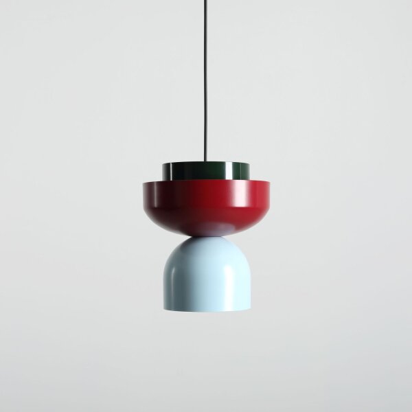 Pendelleuchte Metall Rot Grün Blau B:23 cm E27 stilvoll