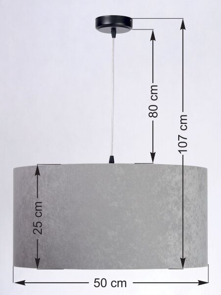 Lampe à suspendre Abat-jour Gris Rétro ronde Table à manger