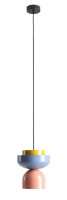 Hängelampe Metall Blau Koralle Gelb Ø23 cm...