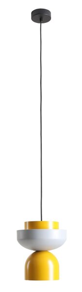 Pendelleuchte Metall Gelb Grau Ø23 cm rund E27 elegant
